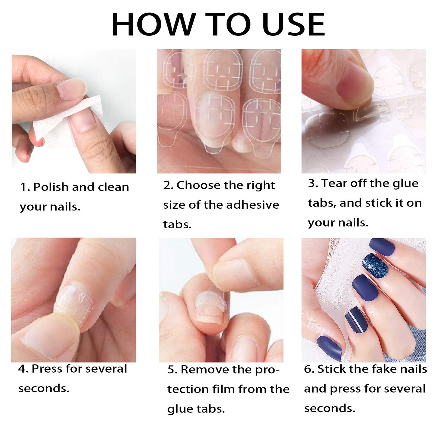 Detachable Clip On 2-in-1 Style Press-on nails