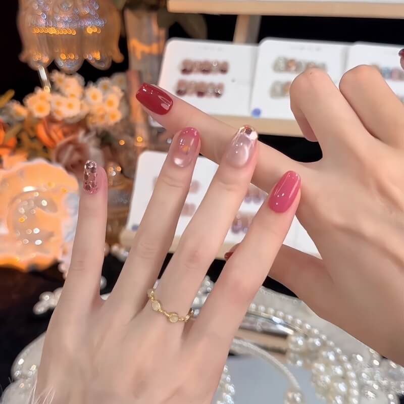 French Kiss Cat-Eye French Press-On Nails