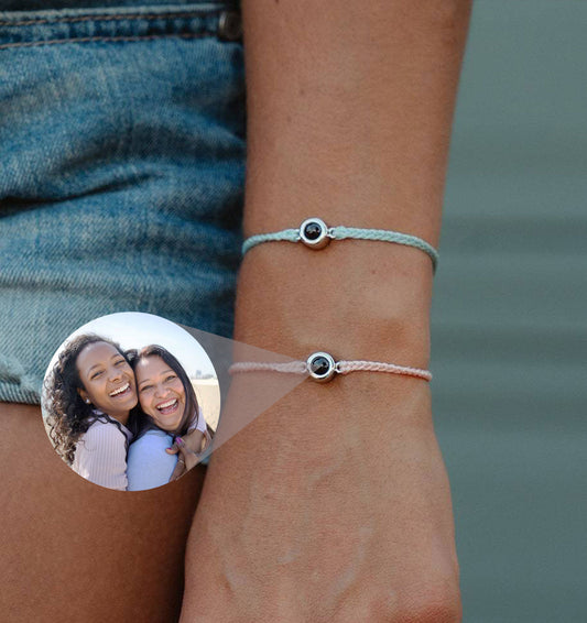 Personalized Circle Photo Sterling Silver Bracelet