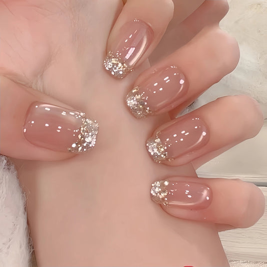 Champagne Mirage Cat-Eye French Press-On Nails