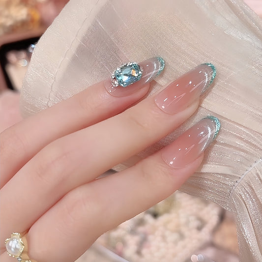 Icebloom Tip Cat-Eye French Press-On Nails