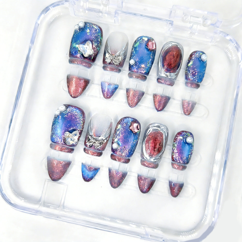 Silk Shore 2-in-1 Style Adjustable Length Press-on Nails