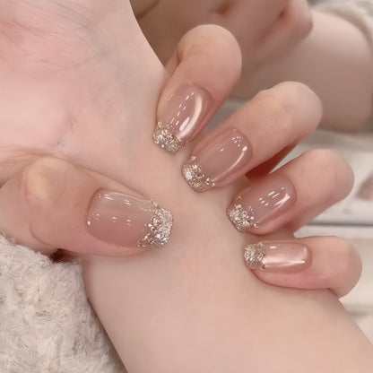 Champagne Mirage Cat-Eye French Press-On Nails