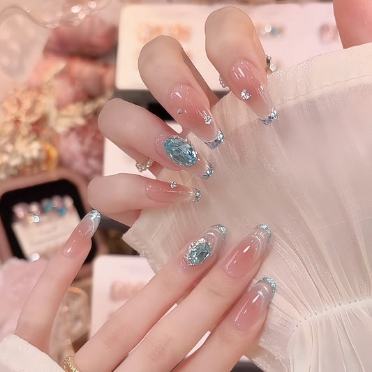 Icebloom Tip Cat-Eye French Press-On Nails