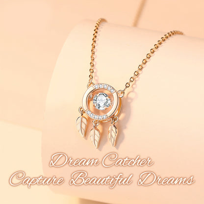 S925 Silver Beating Heart Dream Catcher Necklace