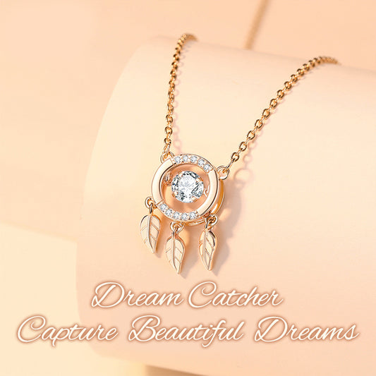 S925 Silver Beating Heart Dream Catcher Necklace