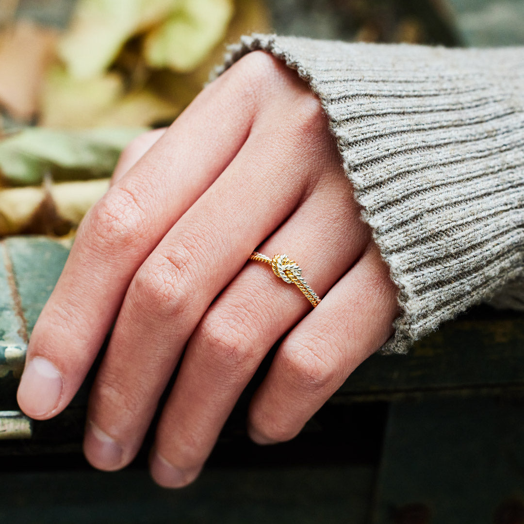 Mother & Daughter Bond Handcrafted Two Strand Knot Ring